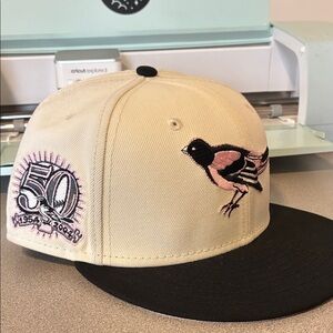 New Era Cream and Black Embroidered Bird Cap